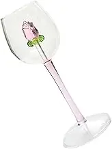 3D Rose Glass Drinkware Highball Cup Red Wine Goblet for Parties Wedding Social Gatherings