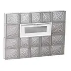 Clearly Secure Glass Block Window (32.7"x25"x3.1") Ice Pattern Vented Frameless