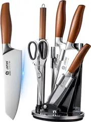 7 Pieces Knife Tool Sets Kitchen Stainless Steel Chef Knives Scissors Sharpener