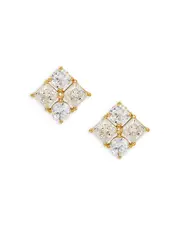 Nadri Cubic Zirconia Cluster Stud Earrings in 18K Gold Plated