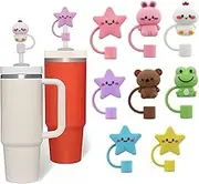 8PCS Straw Cover Cap for Stanley Cup, Silicone Straw Topper Compatible with 30&40 Oz Tumbler with Handle, 10mm 0.4in Dust-Proof Reusable Straw Tips Lids