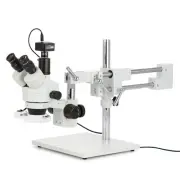 7X-90X Simul-Focal Boom Stereo Microscope + Fluorescent Light + 5MP Camera