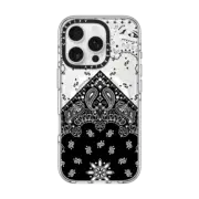 iPhone 16 Pro Clear Case MagSafe Compatible Black bandana