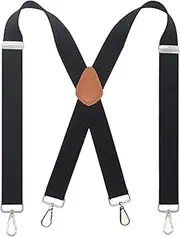 [Bioterti] Men's Heavy Duty X- Back 1.4 Inch Suspenders with 4 Snap Hooks
