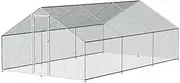 i.Pet Chicken Coop Large Rabbit Hutch Pet Cage, Walk in Poultry House Coops Hen Run Ferret Habitat Farm Enclosure, 3 x 6 x 2m Galvanised Steel with Roof Cloth