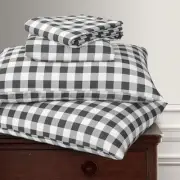 Printed Flannel Sheet Set, 100% Organic Cotton, Six-Fold Brushed, Super Soft,