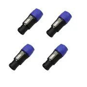 4PC Speakon Connector 4 Pole Male Plug Compatible for Audio Loudspeaker Cable