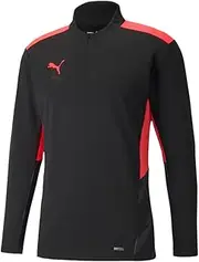 [PUMA] Mens Individualcup Mock Neck Long Sleeve Qtr Zip Athletic Tops Casual - Black