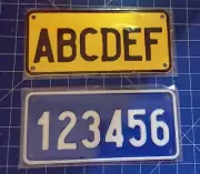 Novelty Motorcycle Custom Embossed Aluminium Number Plates Made To Order