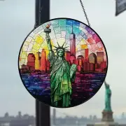 Statue Of Liberty Glass Suncatcher, Liberty Suncatcher, American Suncatcher