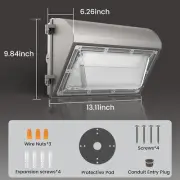 Aphyni 150W LED Wall Pack Light **2 Pack**, Dusk to Dawn Photocell Wall Pack LED
