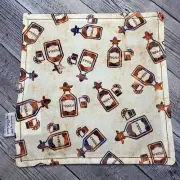 EDC HANK W/MICROFIBER BACK 9” - COCKTAIL HOUR TEQUILA BOTTLES CREAM HANDKERCHIEF