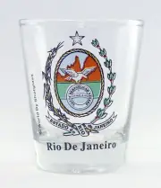 RIO DE JANEIRO BRAZIL COAT OF ARMS SHOT GLASS SHOTGLASS