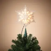Gerson Company Electric 20 Lighted Glitter Snowflake Tree Topper 9.25 inch