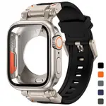 矽膠錶帶+保護殼兼容 APPLE WATCH ULTRA2 49MM 44MM 45MM IWATCH SERIES 9