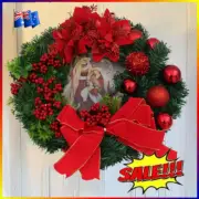Sacred Christmas WrMCth Lights Artificial Hanging Ornaments Front Door Decor TK