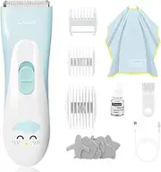 Meetcare Baby Hair Clippers, Ceramic Blade Electric Kids Hair Trimmer, Ultra-quiet 2.0 Haircut, IPX7 Water-proof Haircut Kit for Kids Infants. Rechargeable, Cordless, Long Battery Life. (Light Blue)