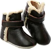 SKEANIE Pre-Walker Baby and Toddler SNUG Boots, Chocolate Brown, Small