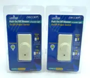 (2) Leviton RP106-1LA Decora Illumatech Push On/Off Dimmer Locator Light Almond