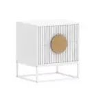 Belmonte Fluted Bedside Table In White Wood Bedside Tables