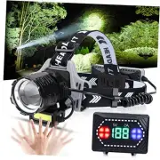 Rechargeable LED Headlamp, 120000 Lumens Super Bright Headlamp Black