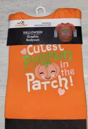 Celebrate Graphic Halloween Bodysuit "Cutest Pumpkin in the Patch" Size NEWBORN