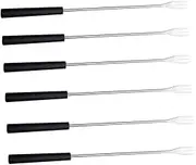 Ciieeo 6Pcs Stainless Steel Fondue Forks Household Dipping Forks with Comfortable Handles for Fruit Cheese and Dessert Enjoyment