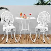 Livsip Outdoor Setting Dining Table & Chairs 3 Piece Bistro Set Cast Aluminum Patio Garden Furniture