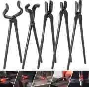 5Pcs Knife Making Tongs Set Blacksmith Tongs Bladesmith Vise Anvil Forge Tools