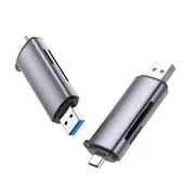 UGREEN CM185 USB-C & USB-A 3.0 Male To SD/TF Dual Slots OTG Card Adapter, Aluminum Case for Mac Windows Linux PC Laptop [UG-50706]