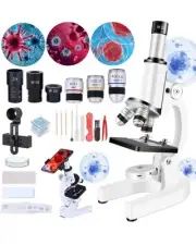 Microscope 40-2000X Magnification Compound Microscope W/ Slides And Accessories