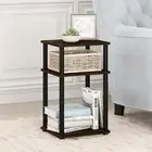 3 Tier Simple Nightstand Side Table Bedside 3 Shelf Storage Display Espresso