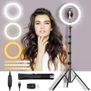 Selfie Ring Light with Adjustable Tripod Stand & Phone Holder 11" Dimmable LED