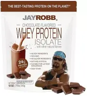 Jay Robb Whey Chocolate Isolate Protein Powder Low Carb Keto Vegetarian Glute...