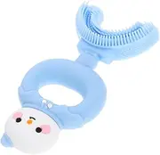 TOKIDNY U-shaped Toddler Toothbrush Snowman Design Kids Curved Toothbrush for Easy Cleaning