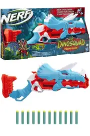 Nerf DinoSquad Tricera-blast Blaster, Break-Open 3-Dart Loading- 12 Nerf Darts