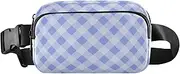 [Amooorous] Blue and White Checkered Fashion Fanny Waist Pack for Women Men Small Chest Belt Bum Bag with Adjustable Strap for Shopping Sports Work, blue and white checkered, 1 size
