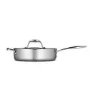 Covered Deep Saute Pan Stainless Steel Induction-Ready Tri-Ply Clad 3-Quart, ...