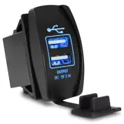 Car Charger 3.1A Blue LED Dual USB Ports Adapter Power Outlet For Boat Truck ATV (for: Volvo)