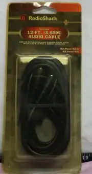 RadioShack 42-2368 Shielded 12 Ft (3.65M) Audio Cable RCA Male to Male AUX .G163