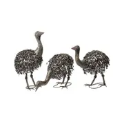 3x Willow & Silk Large Emu Chicks Figurine Home/Garden Decor Ornament Assorted