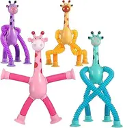 Telescopic Giraffe Sensory Tubes, 4 Pack Fidget Toys for Toddlers Kids 3-8 Years Old Travel Classroom Prizes (4 pcs)