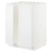 METOD base cabinet for sink + 2 doors, white/Voxtorp matt white, 60x60x80 cm