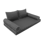 |SLIPCOVER ONLY| S1 Daybed Mattress Bolster Back Covers Contrast Trim Crib AD003