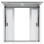 VEVOR Concession Window 36"x36", Aluminum Alloy Food Truck Service Window with 4 Horizontal Sliding Windows & Awning Door & Drag Hook, Up to 85 Degree