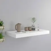 White MDF Floating Wall Shelf 50x23x3.8 cm Modern Home Storage Display