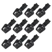 10Pcs Nylon Cord End Tips Zipper Pull Cord Stopper Ends Lock (18x18mm, Black)