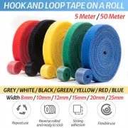 Hook & Loop Heavy Duty Strap Reusable Cable Ties Grip TV PC Tidy Organiser
