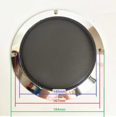 1X For Grill Car Audio DJ PA 6.5" Speaker Cover Metallic Silver Frame Black Mesh
