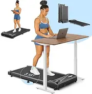 THERUN Walking Pad Treadmill Under Desk, Portable Mini Treadmill for Home/Office, Walking Pad Machine with 2.5HP and 265 lbs Weight Capacity Remote Control LED Display